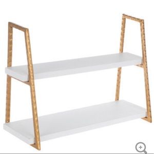 Hobby lobby white & gold wood shelf